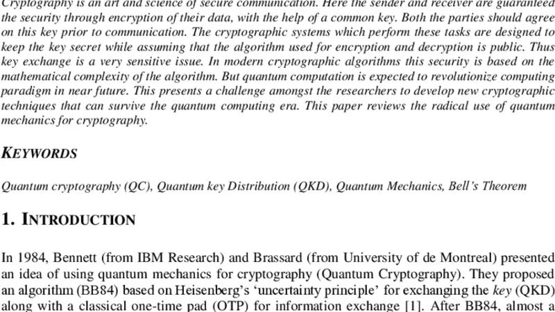 Cryptography from Quantum mechanical viewpoint