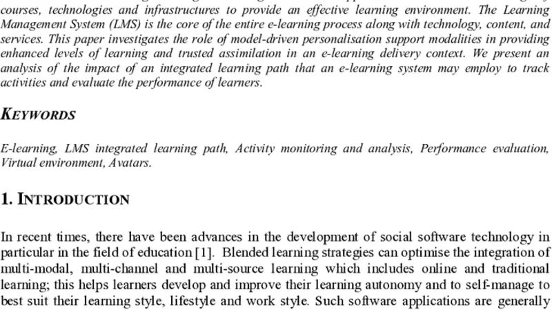 Review of monitoring tools for e-learning platforms