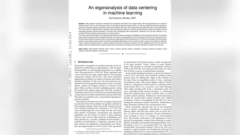 An eigenanalysis of data centering in machine learning
