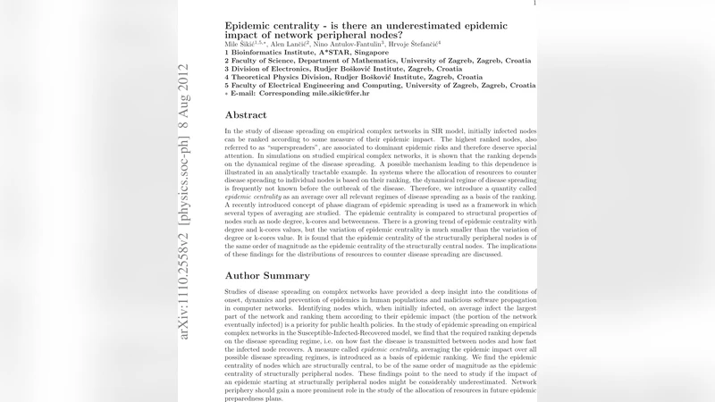 Epidemic centrality - is there an underestimated epidemic impact of   network peripheral nodes?