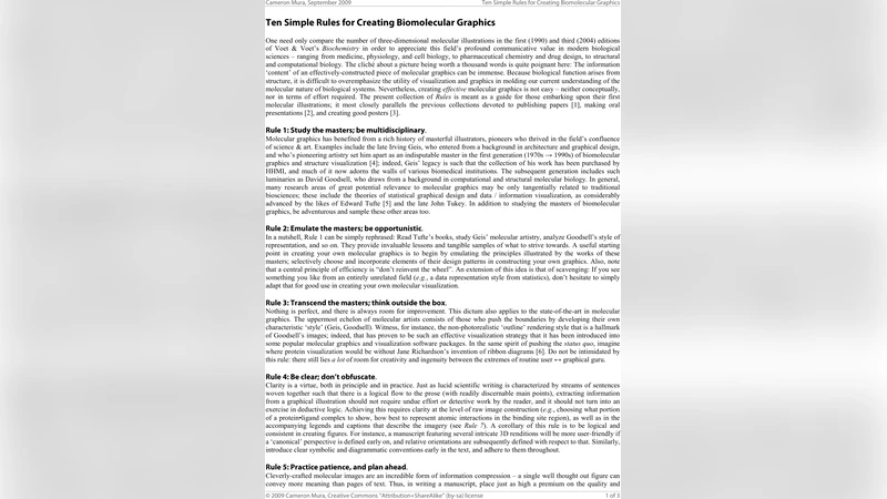 Ten Simple Rules for Creating Biomolecular Graphics