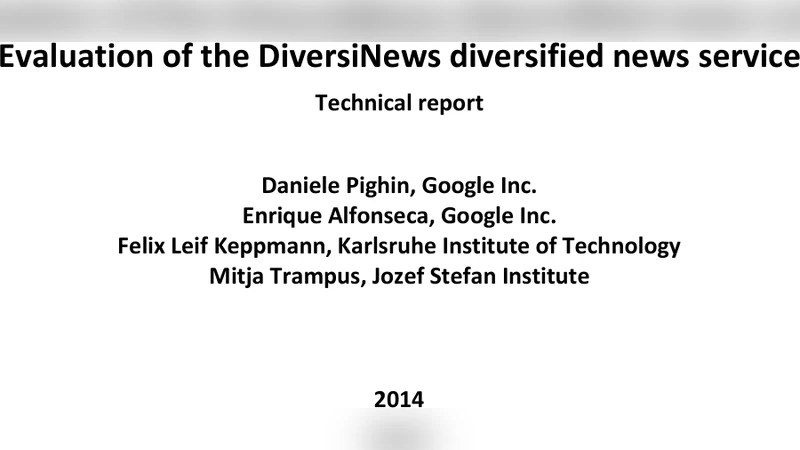 Evaluation of the DiversiNews diversified news service