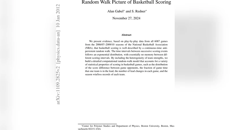 Random Walk Picture of Basketball Scoring