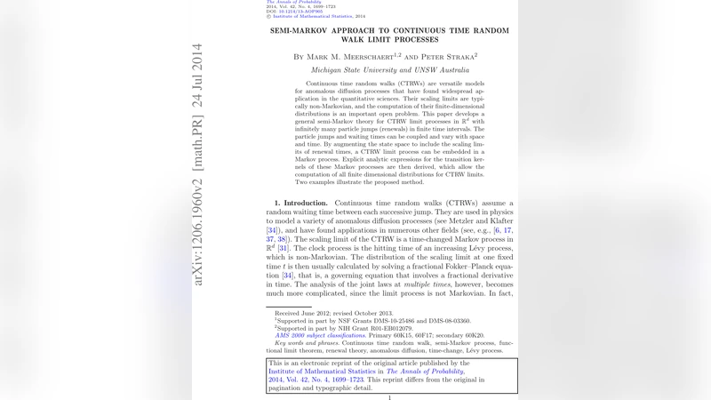 Semi-Markov approach to continuous time random walk limit processes