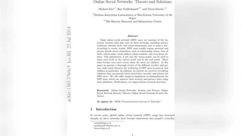 Online Social Networks: Threats and Solutions