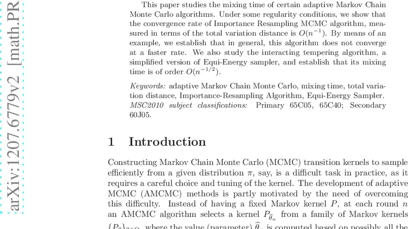 On the Convergence Rates of Some Adaptive Markov Chain Monte Carlo   Algorithms