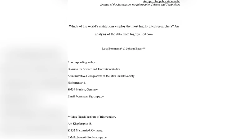 Which of the worlds institutions employ the most highly cited   researchers? An analysis of the data from highlycited.com