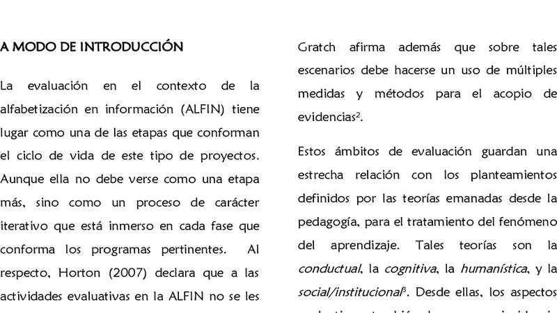 Apuntes relevantes sobre la evaluacion en la alfabetizacion   informacional