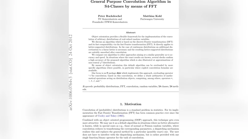 General Purpose Convolution Algorithm in S4-Classes by means of FFT