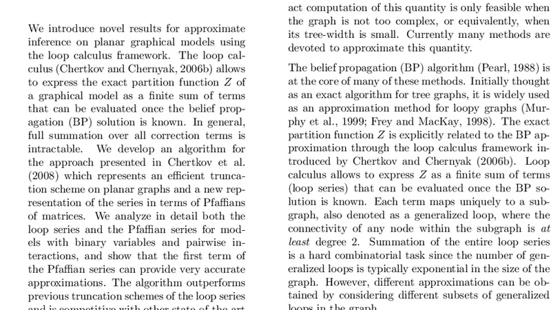 Approximate inference on planar graphs using Loop Calculus and Belief   Propagation