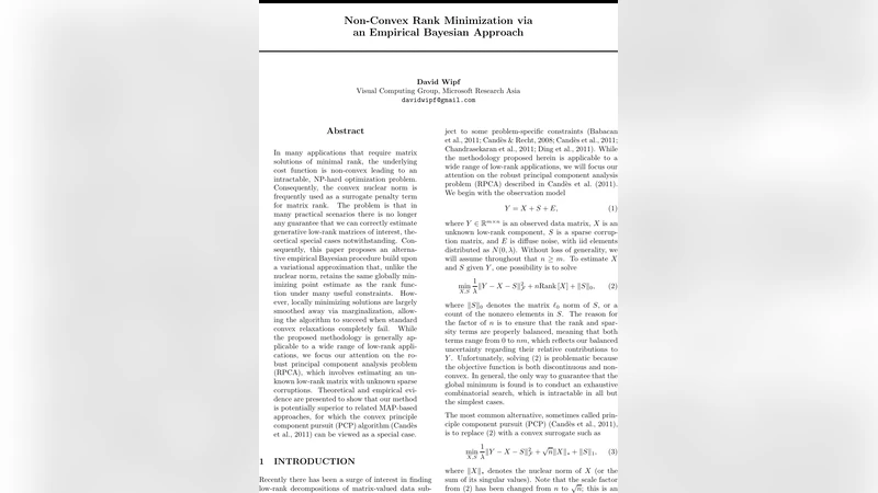 Non-Convex Rank Minimization via an Empirical Bayesian Approach