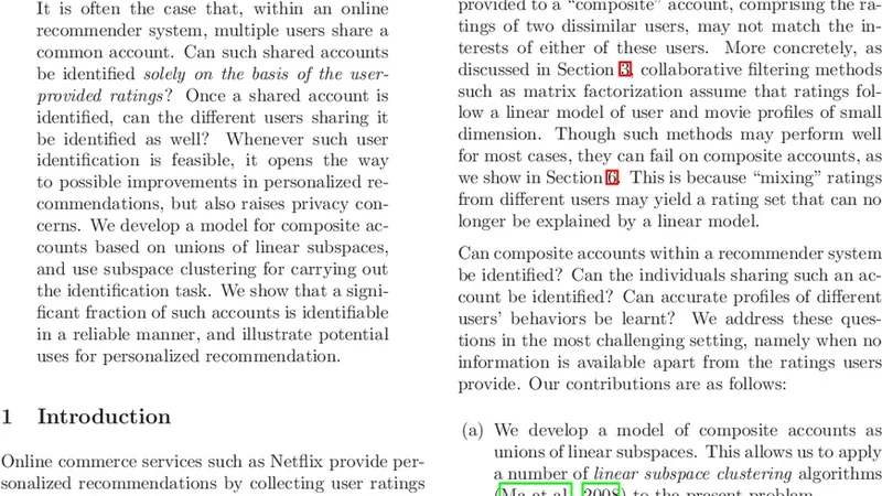 Guess Who Rated This Movie: Identifying Users Through Subspace   Clustering