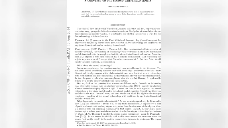 A converse to the Second Whitehead Lemma