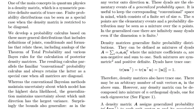 A Bayesian Probability Calculus for Density Matrices