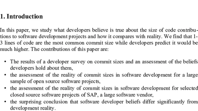 Developer Belief vs. Reality: The Case of the Commit Size Distribution