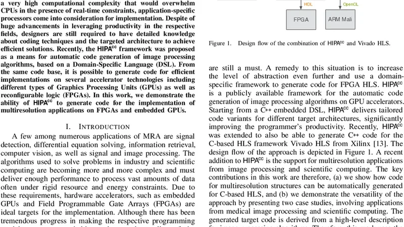 Code Generation for High-Level Synthesis of Multiresolution Applications   on FPGAs