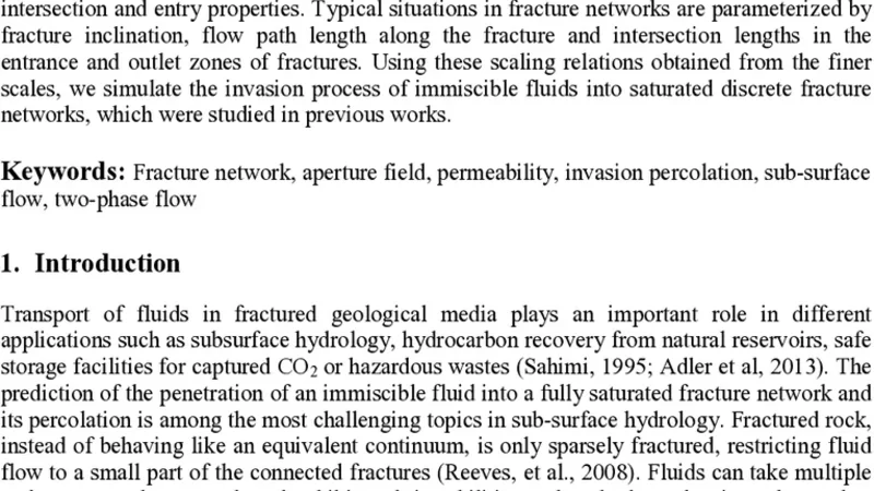 Multi-scale approach to invasion percolation of rock fracture networks