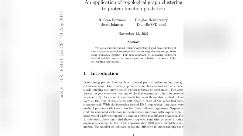 An application of topological graph clustering to protein function   prediction