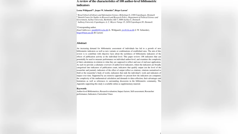 A review of the characteristics of 108 author-level bibliometric   indicators