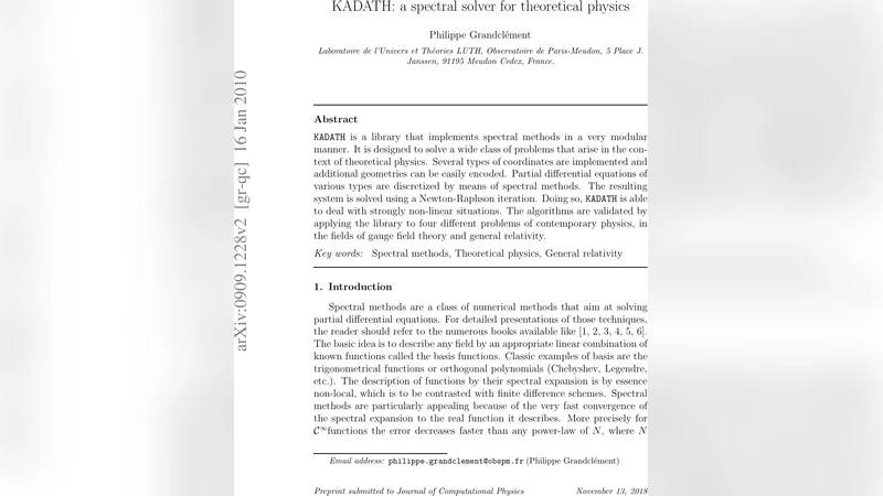 Kadath: a spectral solver for theoretical physics