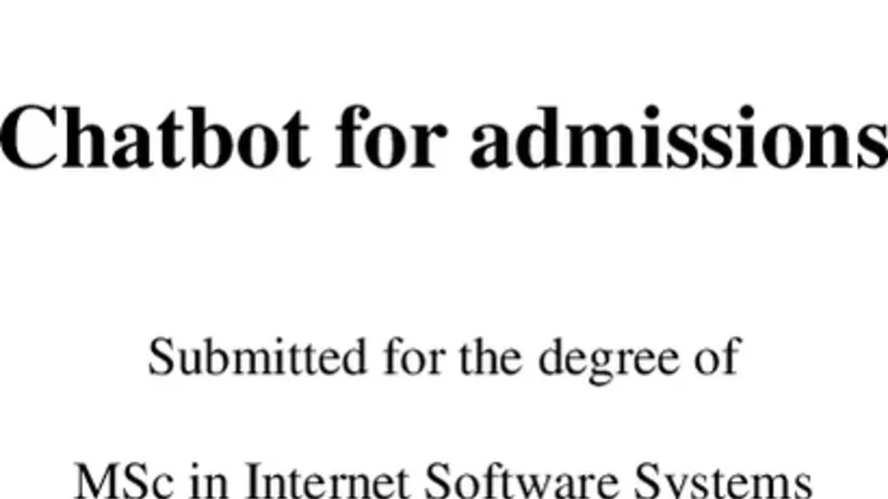 Chatbot for admissions
