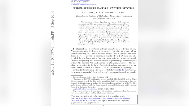 Optimal queue-size scaling in switched networks