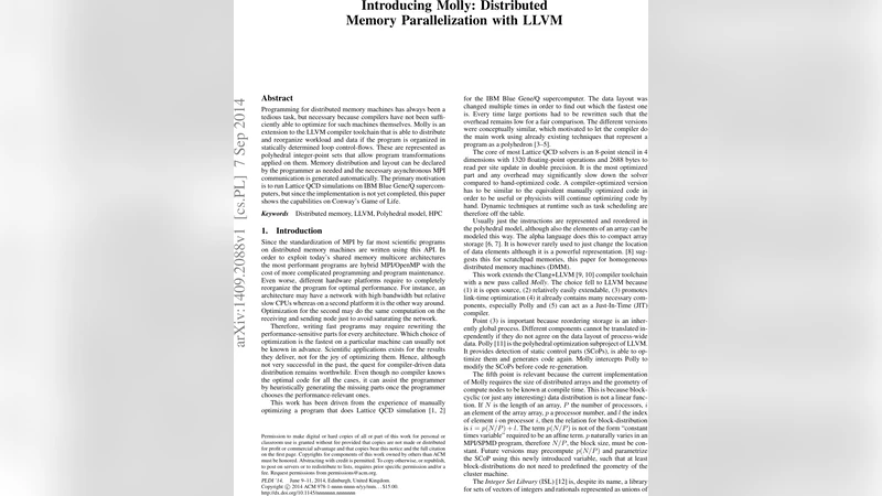 Introducing Molly: Distributed Memory Parallelization with LLVM