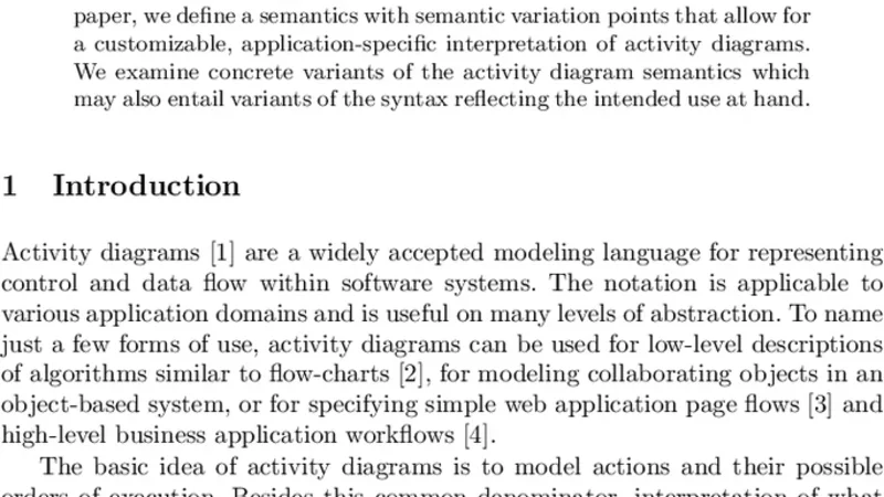 Towards a Semantics of Activity Diagrams with Semantic Variation Points
