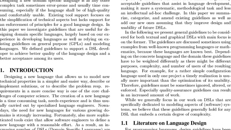 Design Guidelines for Domain Specific Languages