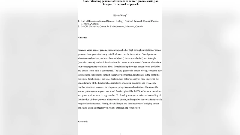 Understanding genomic alterations in cancer genomes using an integrative   network approach