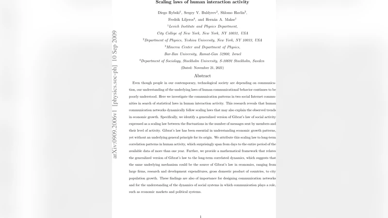 Scaling laws of human interaction activity