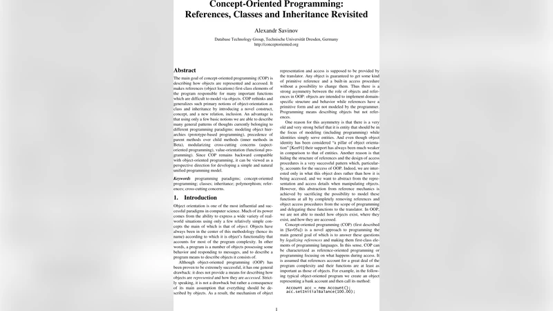 Concept-Oriented Programming: References, Classes and Inheritance   Revisited