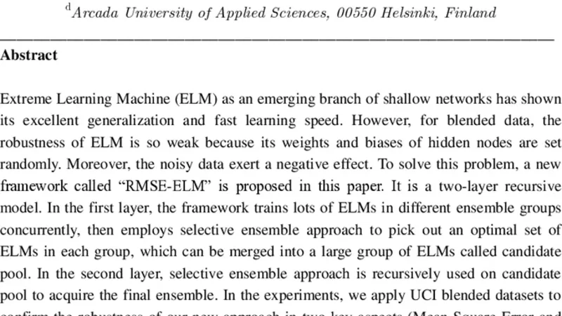 RMSE-ELM: Recursive Model based Selective Ensemble of Extreme Learning   Machines for Robustness Improvement