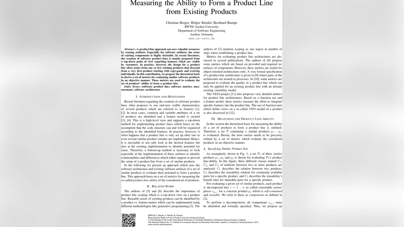 Measuring the Ability to Form a Product Line from Existing Products