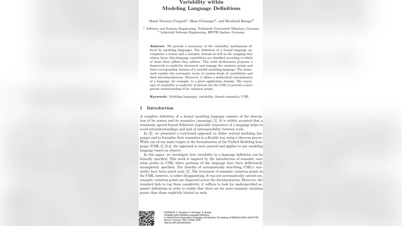 Variability within Modeling Language Definitions