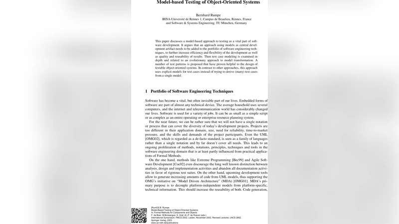 Model-Based Testing of Object-Oriented Systems