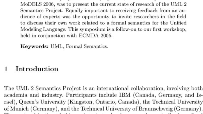 UML 2 Semantics Symposium: Formal Semantics for UML