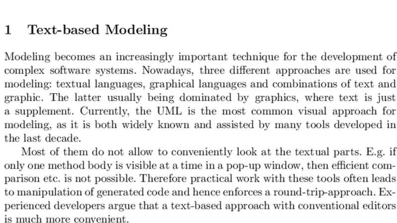 Textbased Modeling