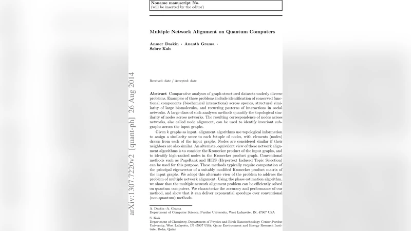 Multiple Network Alignment on Quantum Computers