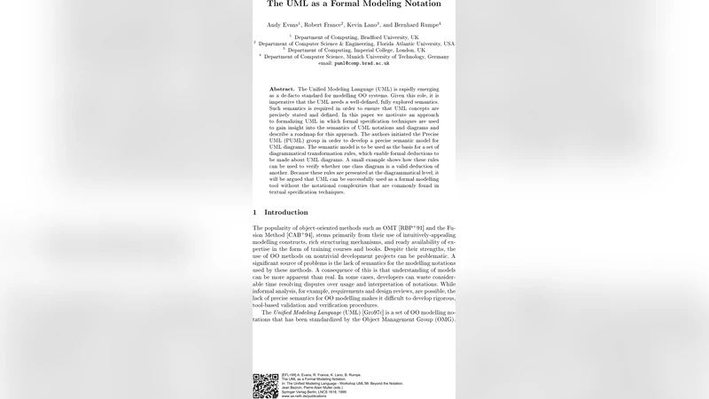 The UML as a Formal Modeling Notation