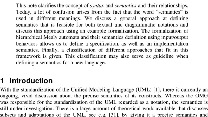 A Note on Semantics (with an Emphasis on UML)