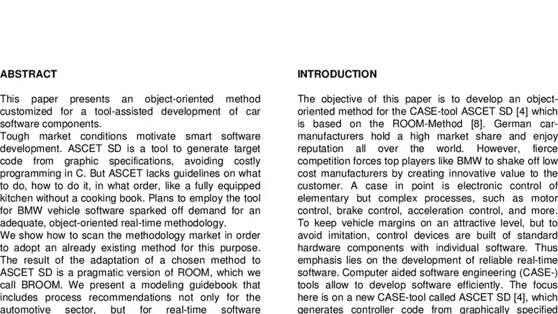 BMW-ROOM An Object-Oriented Method for ASCET
