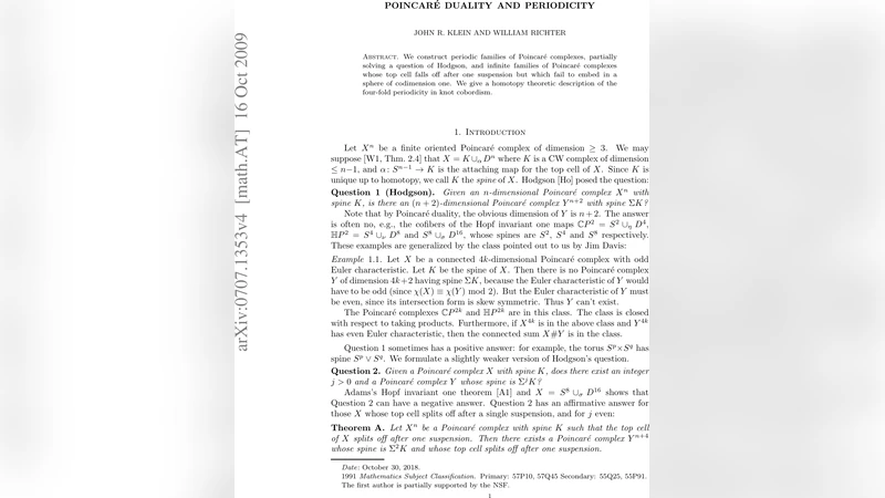 Poincare duality and Periodicity