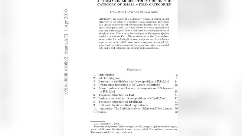 A Thomason Model Structure on the Category of Small n-fold Categories
