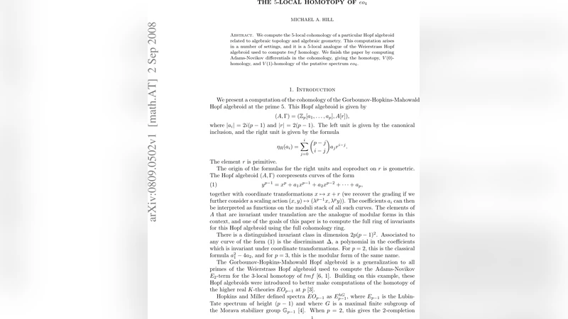 The 5-local homotopy of $eo_4$