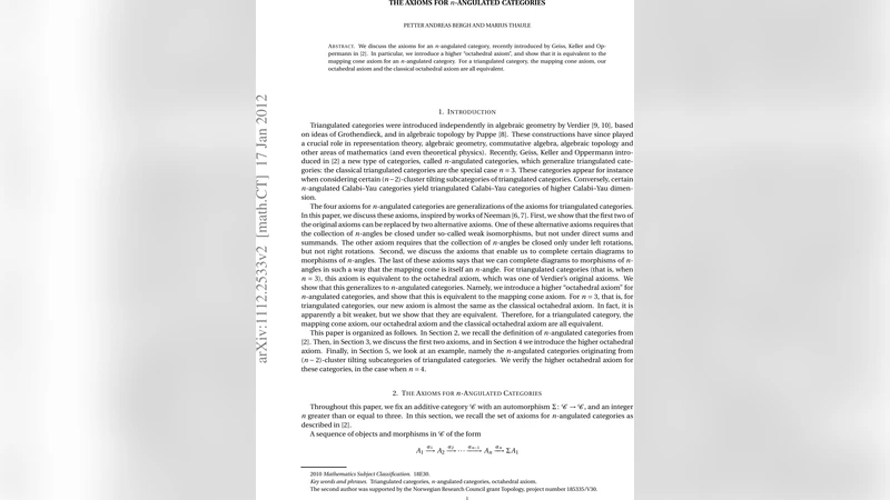 The axioms for n-angulated categories