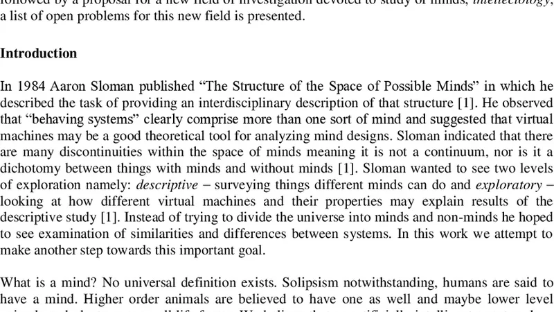 The Universe of Minds