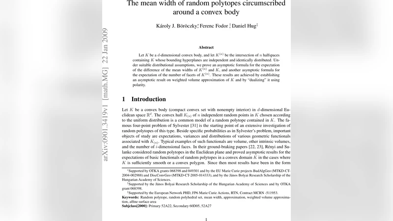 The mean width of random polytopes circumscribed around a convex body