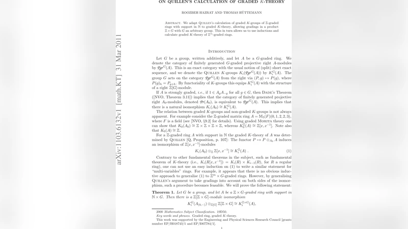 On Quillens calculation of graded $K$-theory