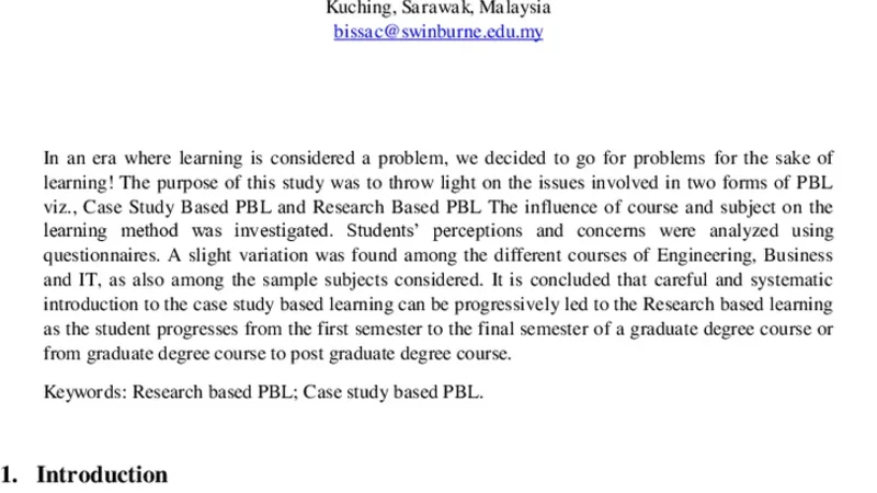 Problem Based Learning and Implementations